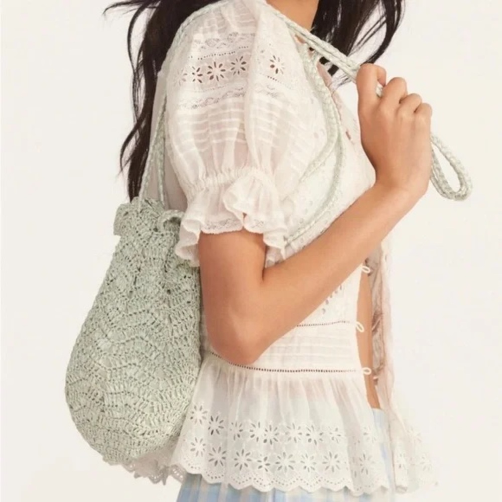 NWT LoveShackFancy Karelia Bag in Mint Magic